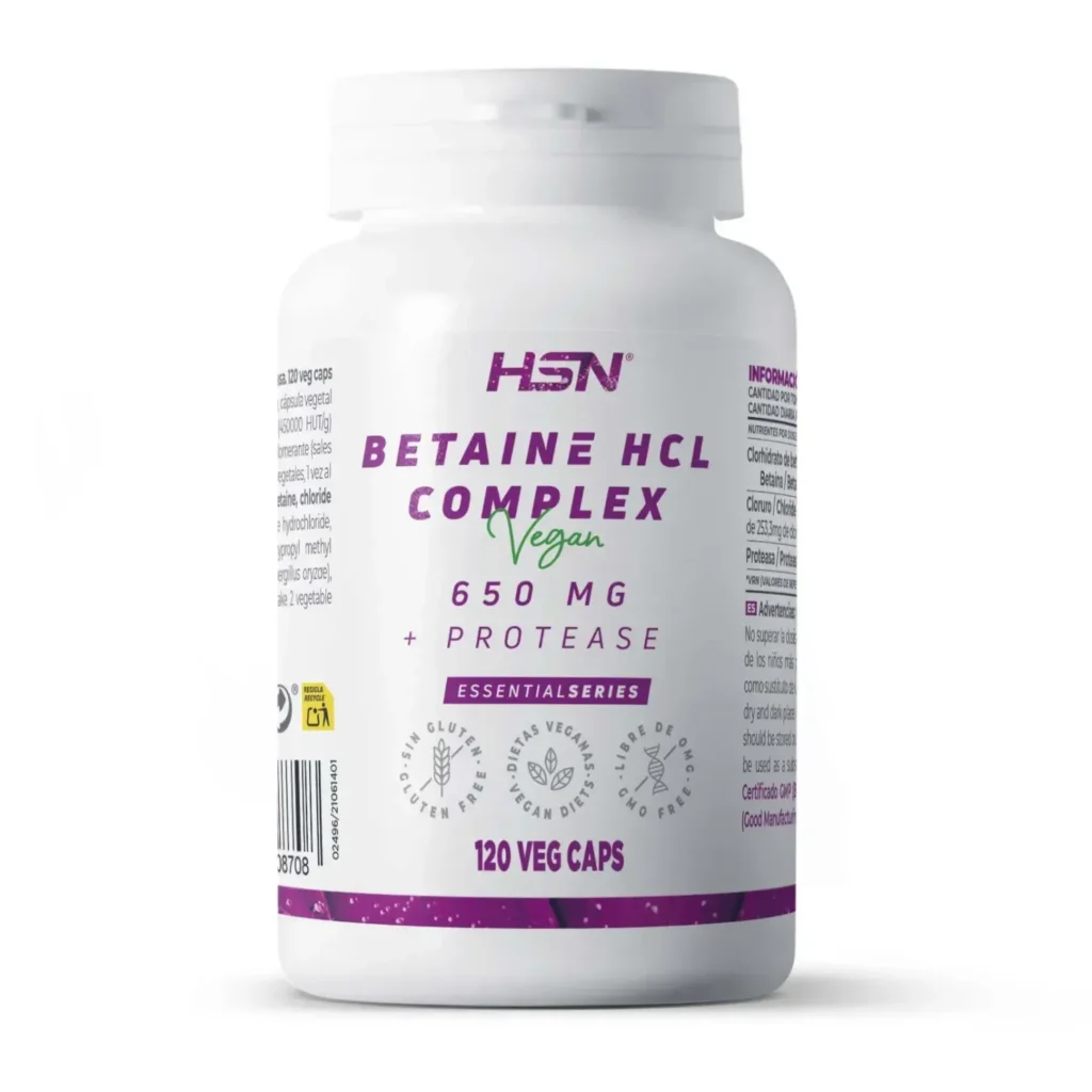Betaína HCl 650mg complex - 120 veg caps