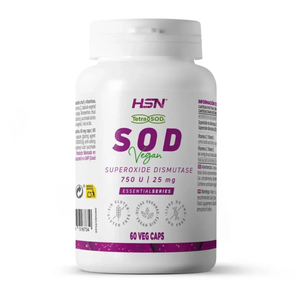 SOD (superóxido dismutasa) (TetraSOD®) 25mg - 60 veg caps